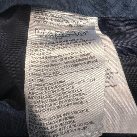 Banana Republic Navy Blue Ryan Crop Mid-rise Straight Leg Pant Size 10 - Picture 14 of 14